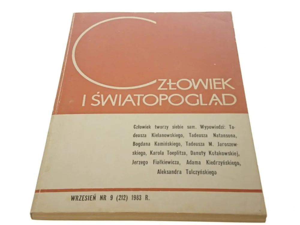 Tylko do końca tygodnia CZŁOWIEK I ŚWIATOPOGLĄD WRZESIEŃ NR 9 (212) 1983