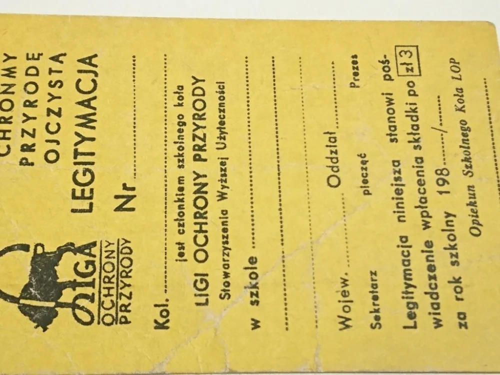CHROŃMY PRZYRODĘ OJCZYSTĄ. LEGITYMACJA Do wyczerpania zapasów