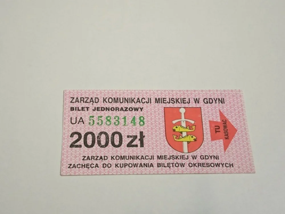 BILET JEDNORAZOWY 2000 ZŁ UA 5583148 Bezpieczne zakupy