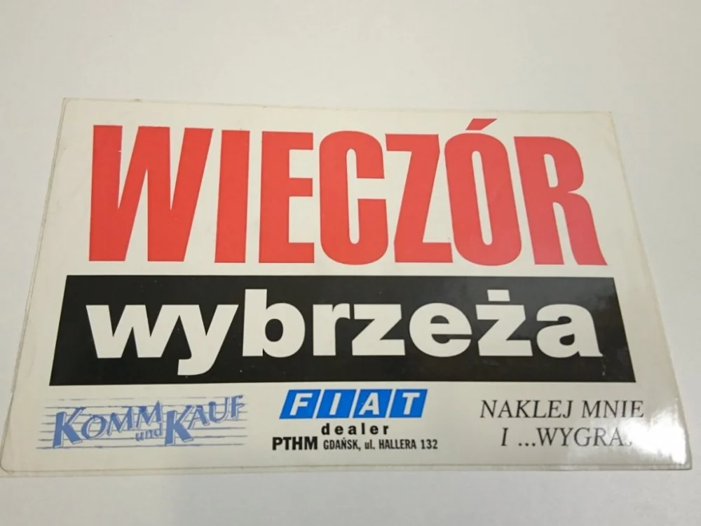WIECZÓR WYBRZEŻA. NAKLEJKA Bestseller