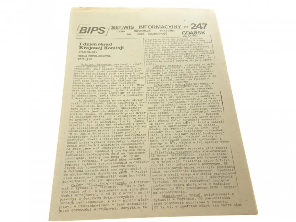 BIPS. SERWIS INFORMACYJNY NR 247 23.10.1981 Nie przegap