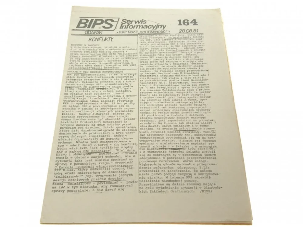 BIPS. SERWIS INFORMACYJNY NR 164 28.08.1981 Bezpieczna płatność