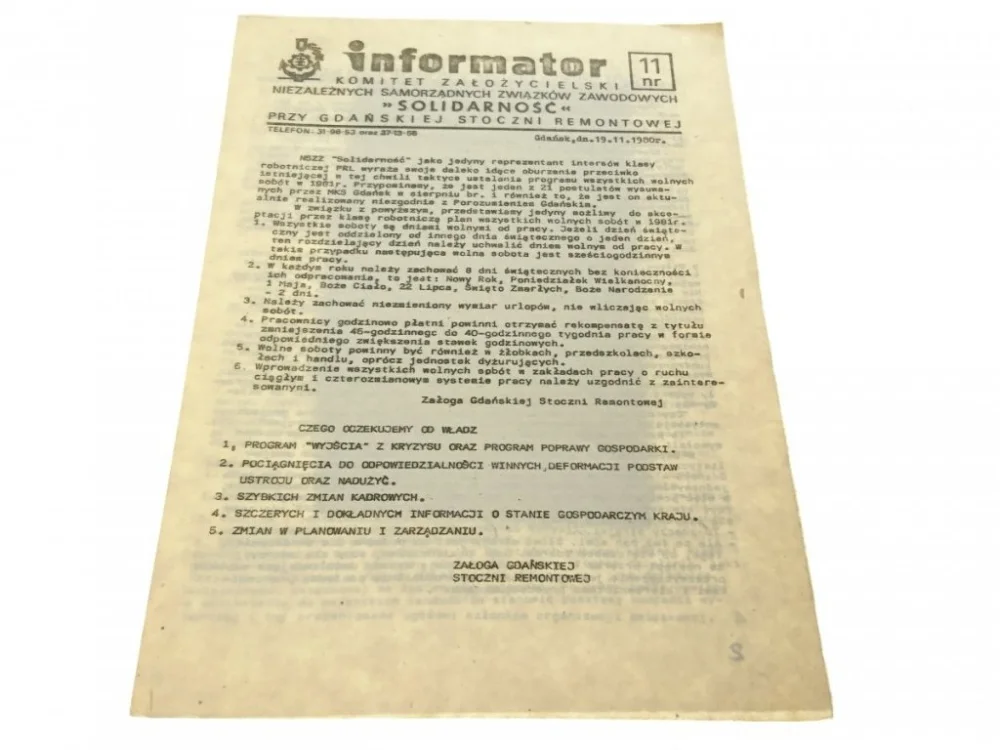 INFORMATOR. KOMIET ZAŁOŻYCIELSKI NIEZALEŻNYCH 11 Ekspresowa dostawa