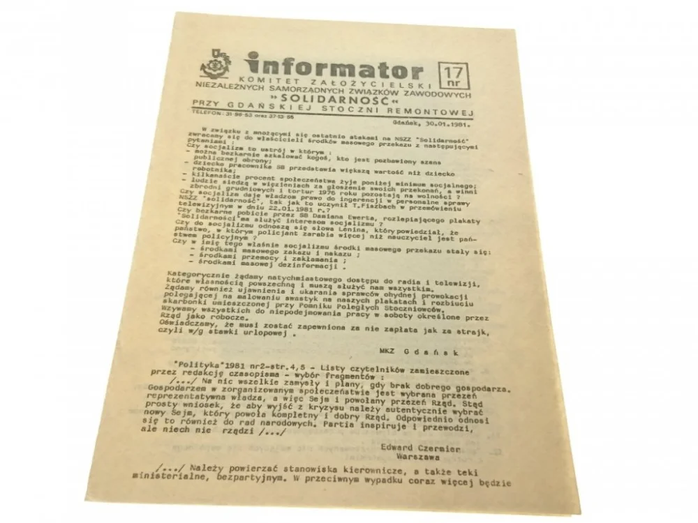 Sprawdź teraz INFORMATOR. KOMIET ZAŁOŻYCIELSKI NIEZALEŻNYCH 17