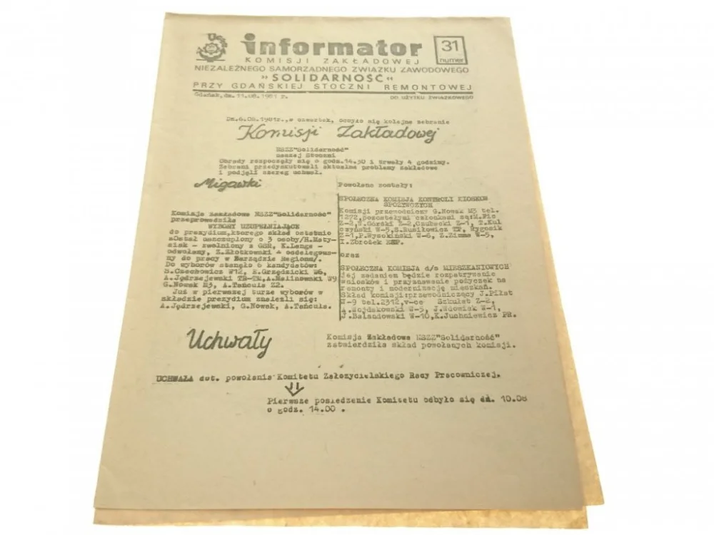 Bezpieczna płatność INFORMATOR. KOMIET ZAŁOŻYCIELSKI NIEZALEŻNYCH 31