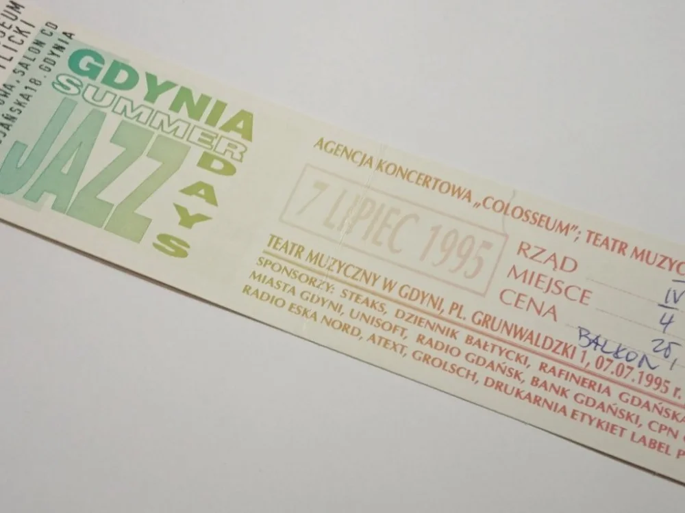 AGENCJA KONCERTOWA COLLOSEUM. BILET 7 LIPCA 1995 Do wyczerpania zapasów