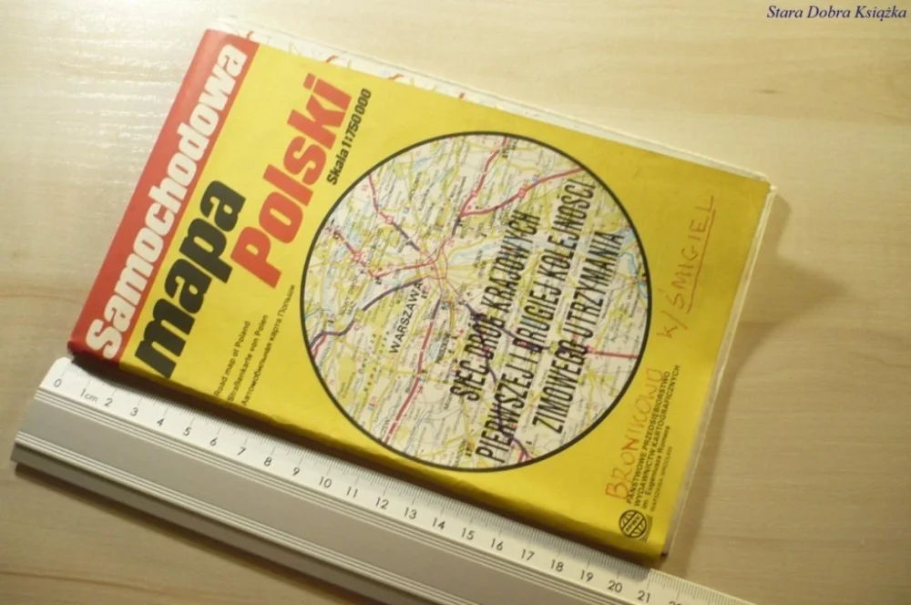 SAMOCHODOWA MAPA POLSKI SKALA 1:750000 1991 Nowość