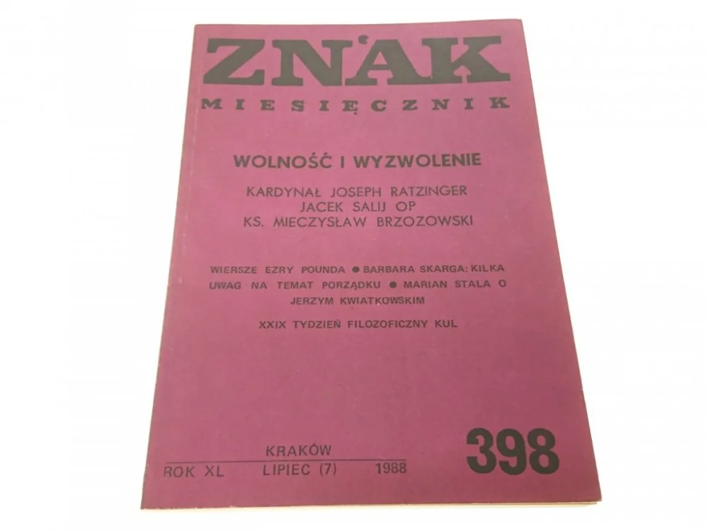 Hit sprzedaży ZNAK. MIESIĘCZNIK NR 398 (7) LIPIEC 1988