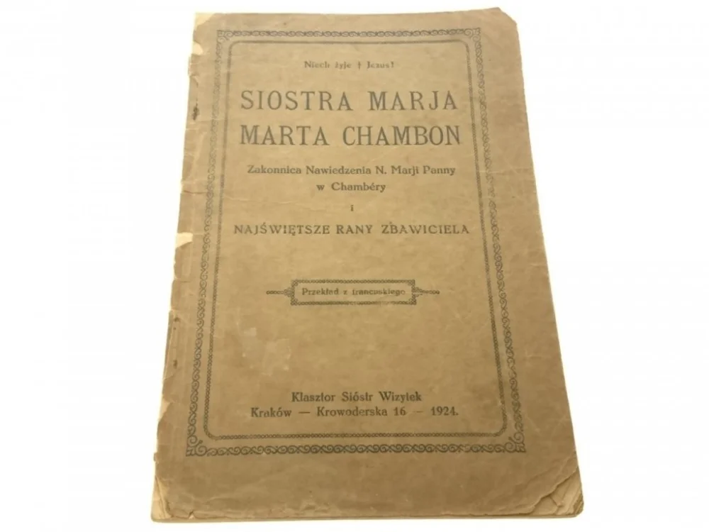 Wyprzedaż SIOSTRA MARJA MARTA CHAMBON 1924