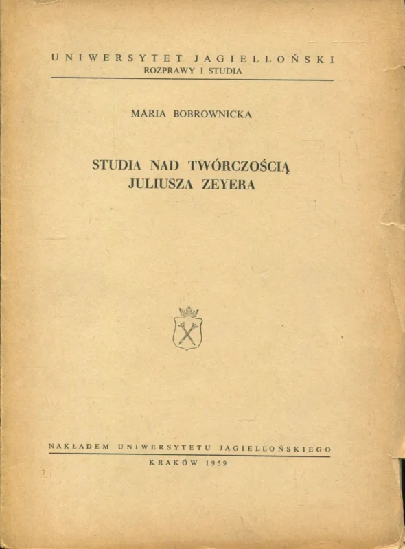 Nowy Bobrownicka M.: Studia nad twórczością Juliusza Zeyera